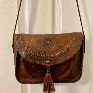 Good Condition, PATRICIA NASH, Beaumont Crossbody, Cognac Leather